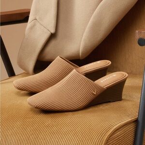 Vivala Square Toe Wedge Nutmeg Mules  ( Margot Wedge ). Size 9